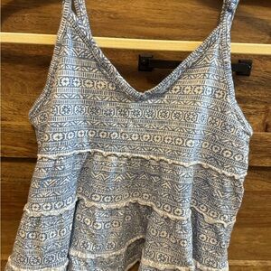 Blue Patterned Women's Top